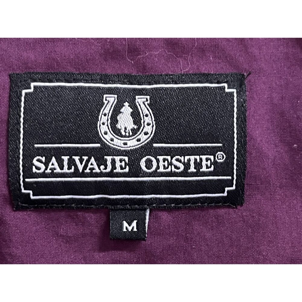 Salvaje Oeste Women's Medium Pearl Snap Floral Embroidered Western Shirt Purple - Picture 5 of 7